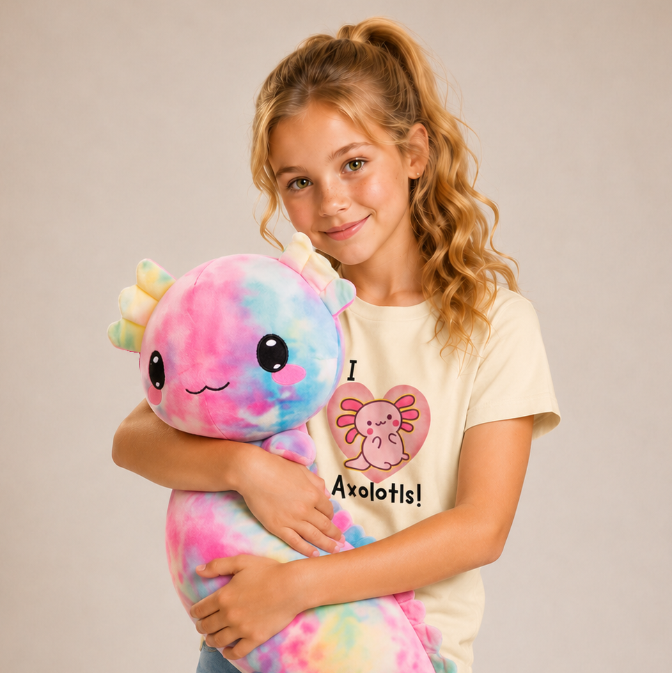 Ultra-Soft Axolotl Plush | Cuddly Stuffed Salamander | Kawaii Axolotl Plush Toy (12–18 in)