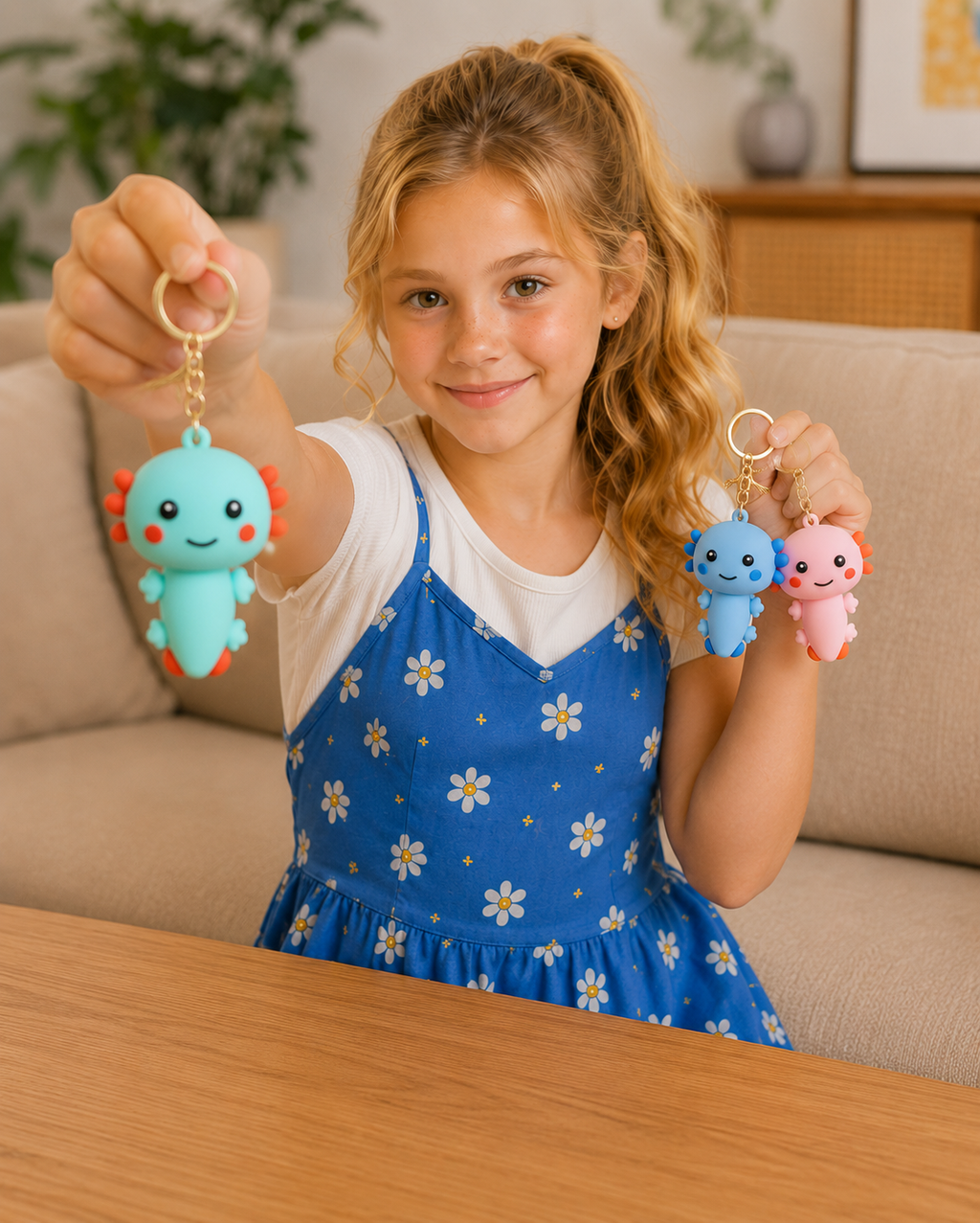 Cute Axolotl Silicone Keychain | Soft Rubber Backpack & Bag Charm