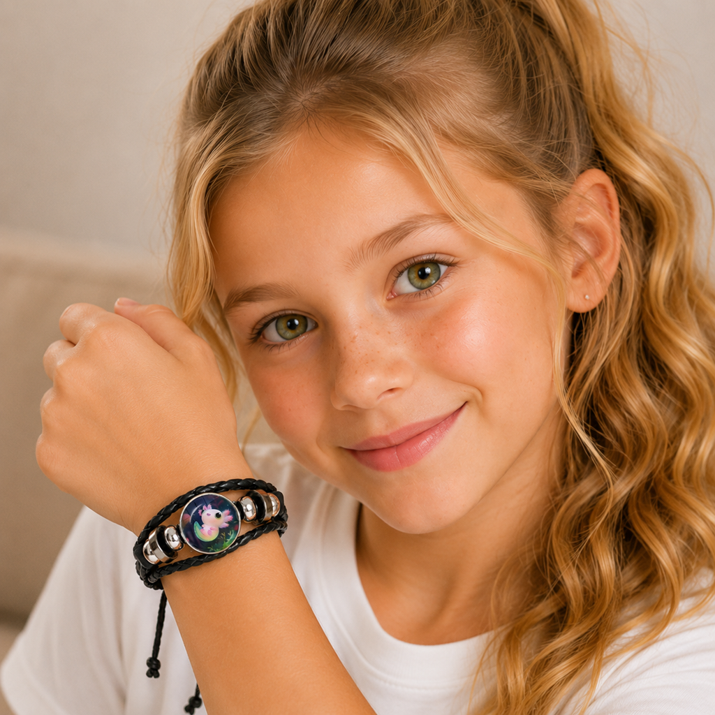 Axolotl Glass Dome Bracelet