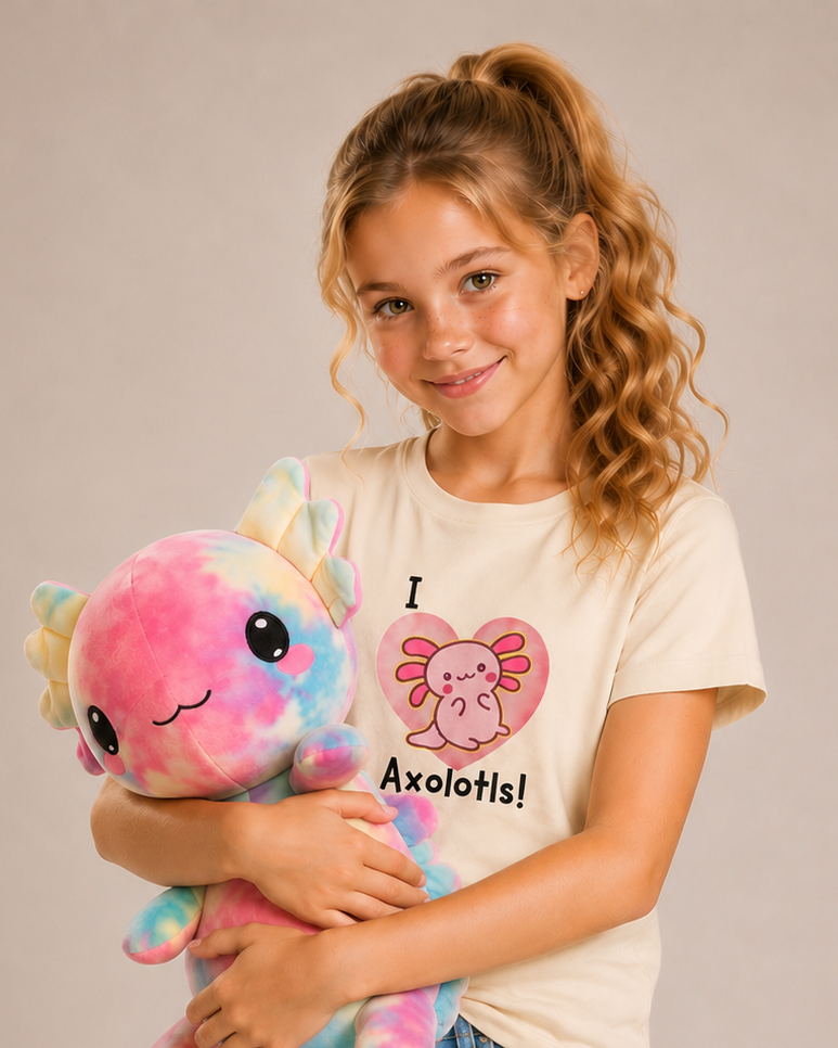 Ultra-Soft Axolotl Plush | Cuddly Stuffed Salamander | Kawaii Axolotl Plush Toy (15–18 in)