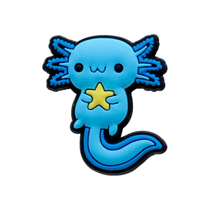 9-Piece Axolotl Shoe Charm Set | Cute Kawaii PVC Charms for Crocs®, Clogs & Wristbands