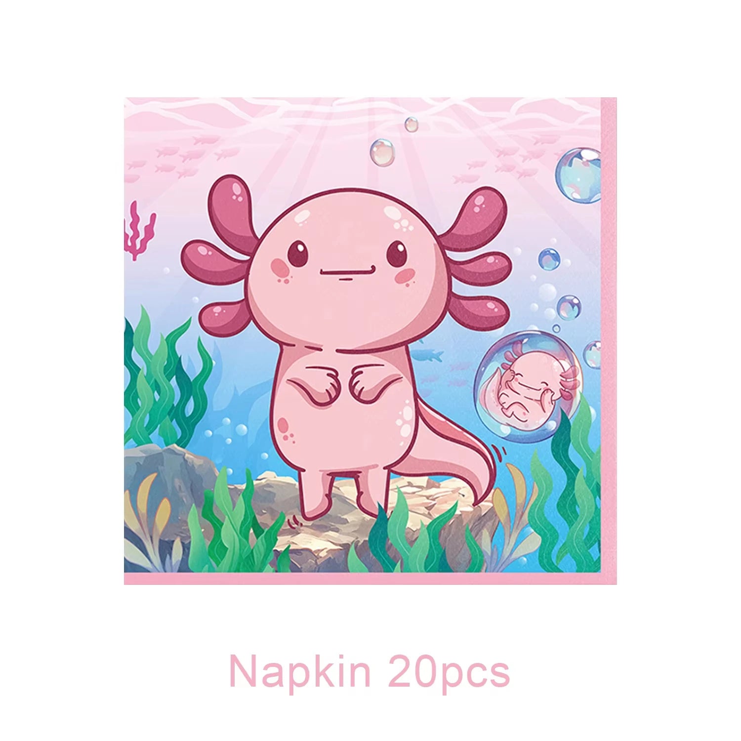 Pink Axolotl Birthday Party Supply Set