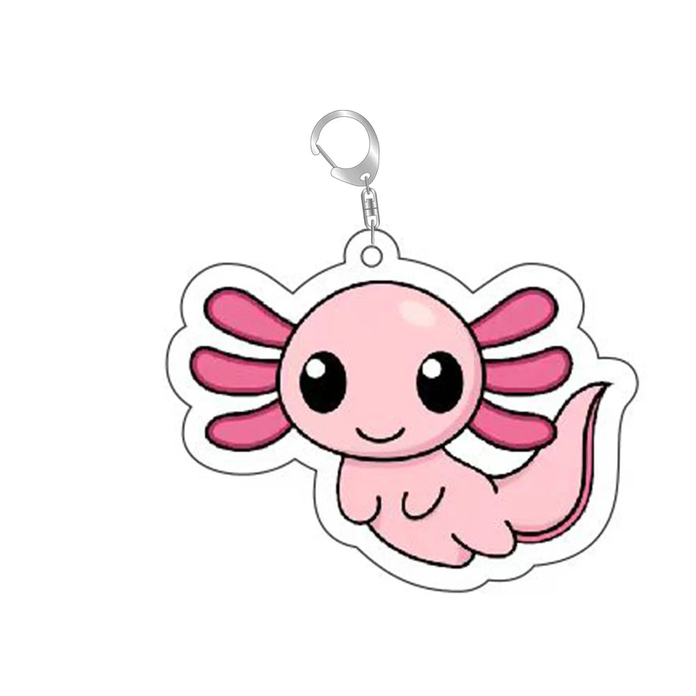 Cute Axolotl Acrylic Keychain – Cartoon Animal Bag Charm & Key Ring Accessory