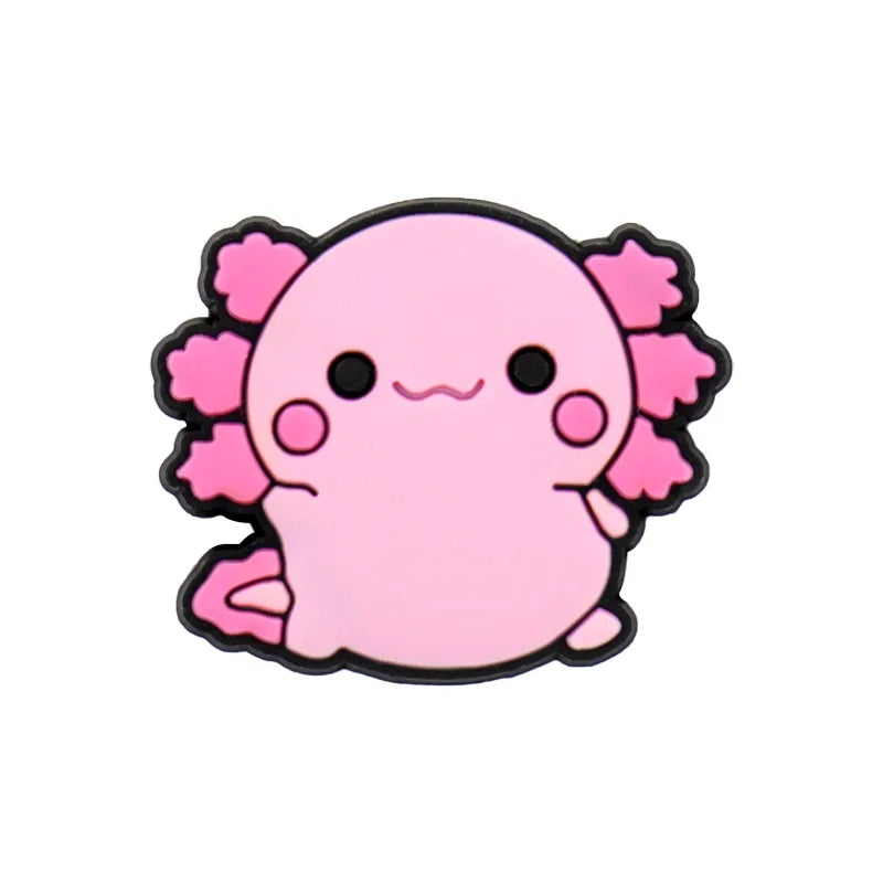 9-Piece Axolotl Shoe Charm Set | Cute Kawaii PVC Charms for Crocs®, Clogs & Wristbands