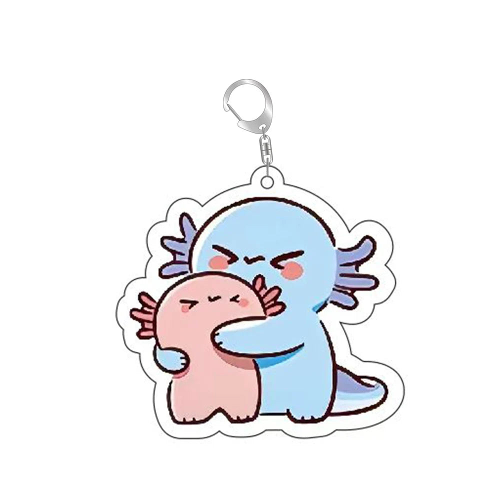 Cute Axolotl Acrylic Keychain – Cartoon Animal Bag Charm & Key Ring Accessory