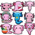9-Piece Axolotl Shoe Charm Set | Cute Kawaii PVC Charms for Crocs®, Clogs & Wristbands