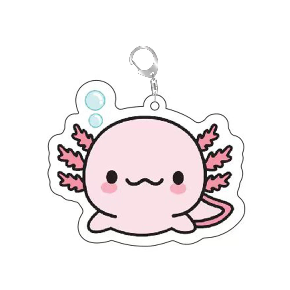 Cute Axolotl Acrylic Keychain – Cartoon Animal Bag Charm & Key Ring Accessory