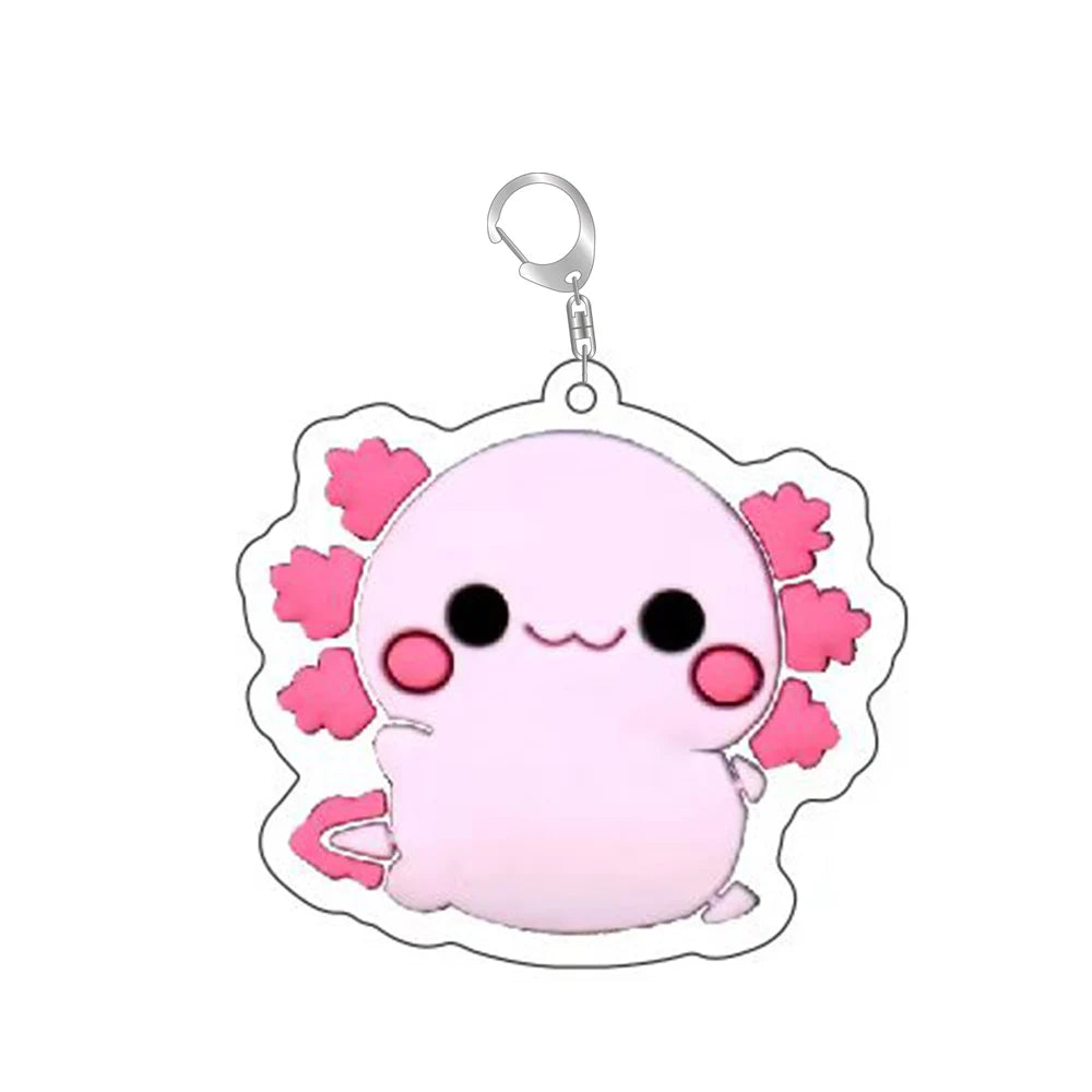 Cute Axolotl Acrylic Keychain – Cartoon Animal Bag Charm & Key Ring Accessory
