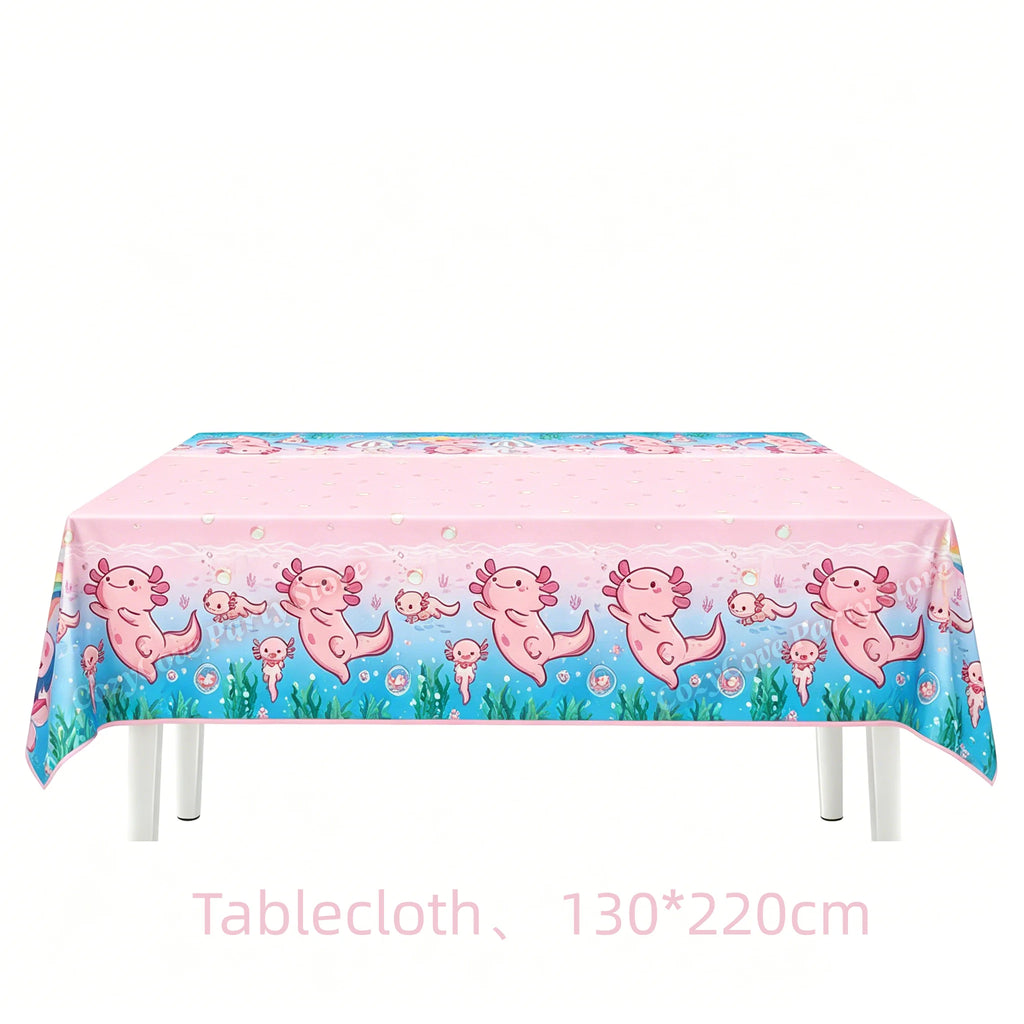 Pink Axolotl Birthday Party Supply Set