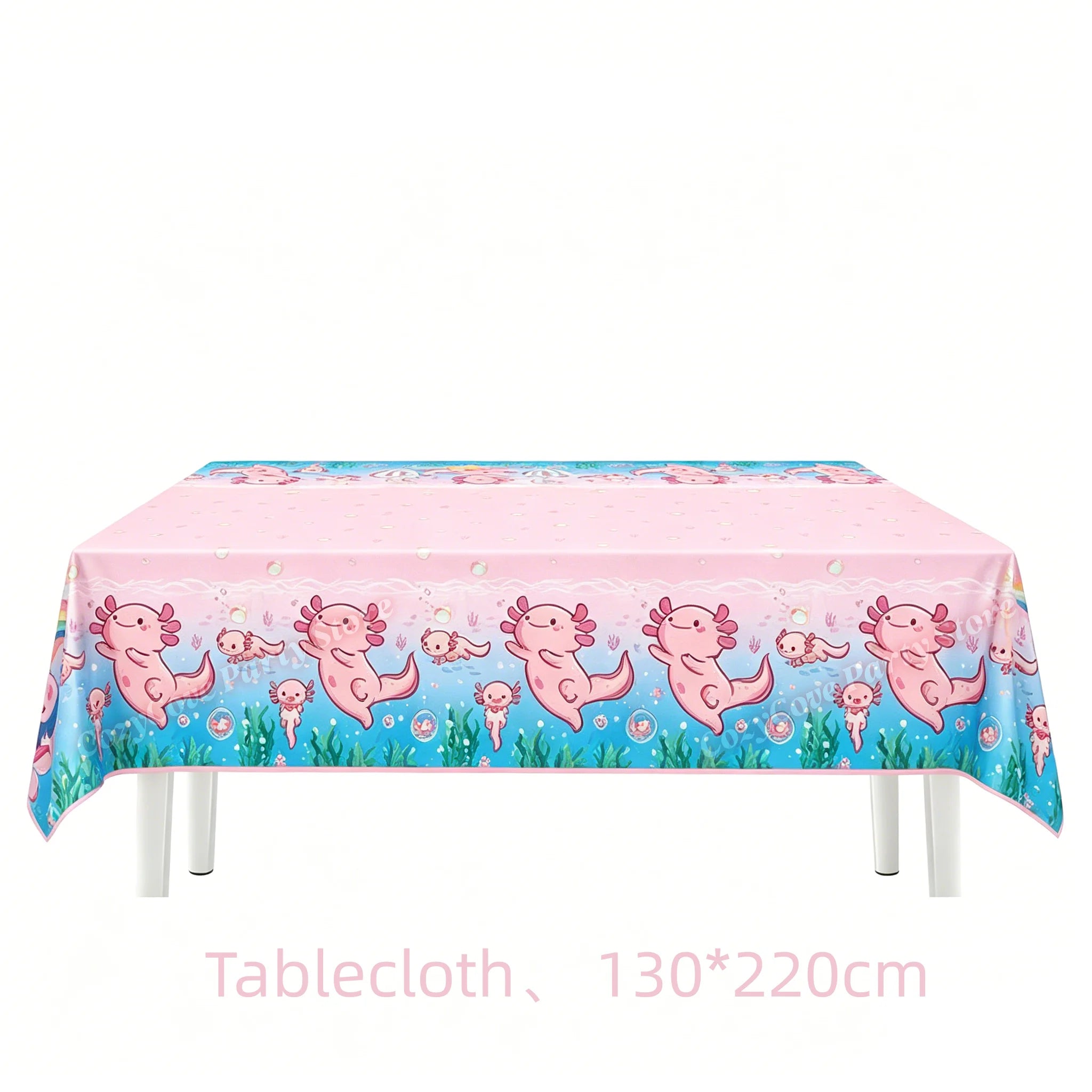 Pink Axolotl Birthday Party Supply Set