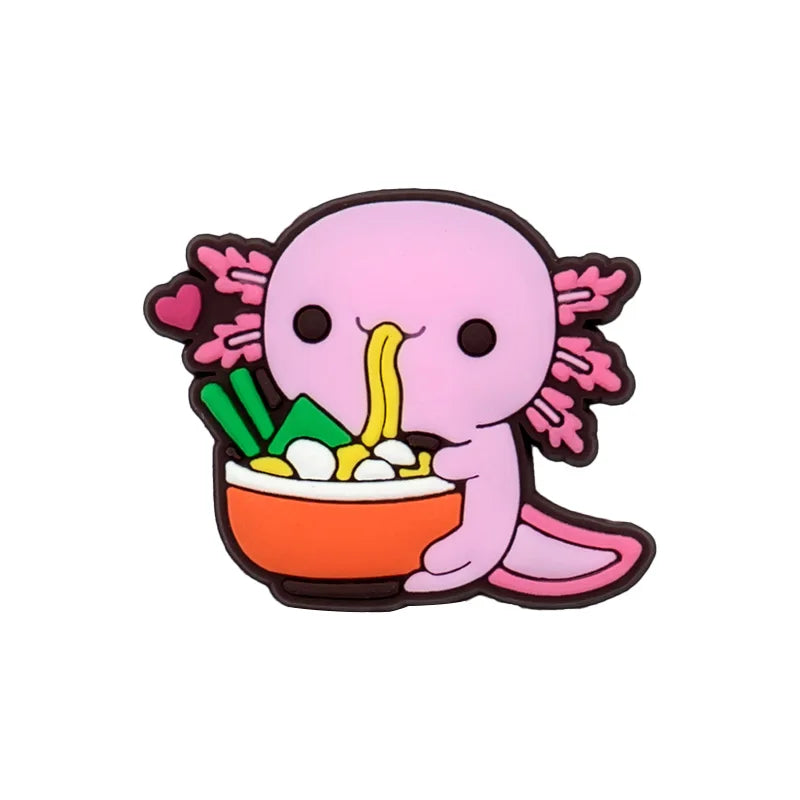 9-Piece Axolotl Shoe Charm Set | Cute Kawaii PVC Charms for Crocs®, Clogs & Wristbands