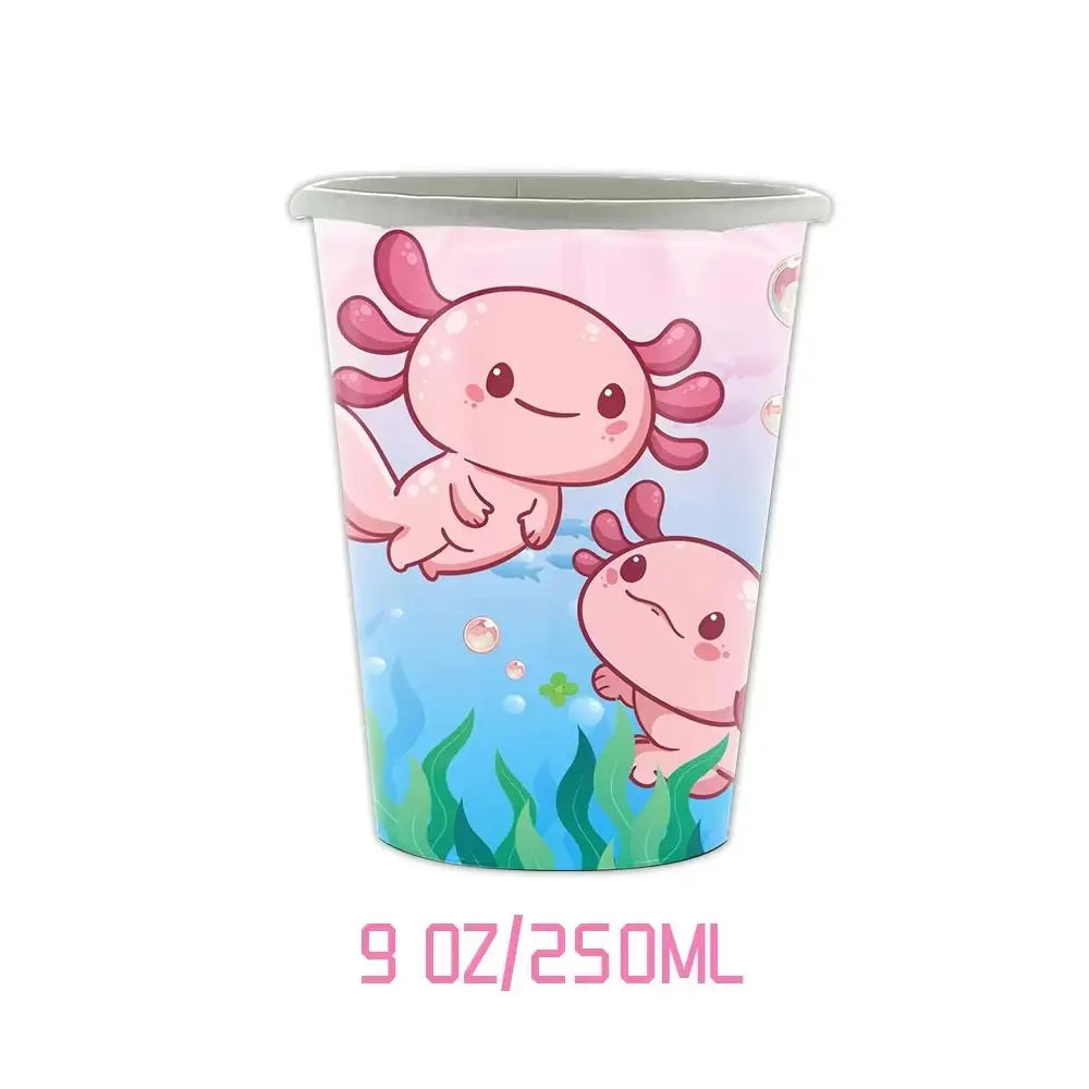 Pink Axolotl Birthday Party Supply Set
